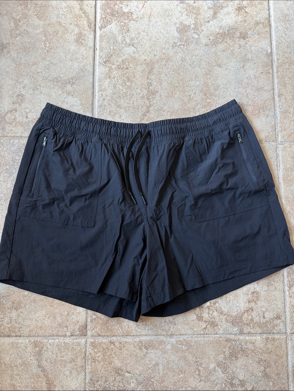 tek gear Black Athletic Drawstring Shorts with Zipper Pockets